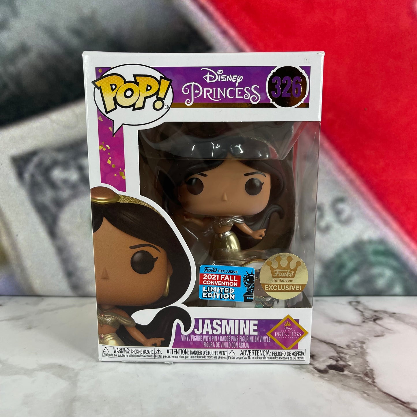Funko Pop! Disney Princess Jasmine #326 2021 Fall Convention Limited Edition Pin