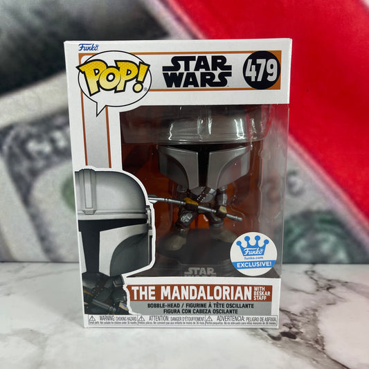 Star Wars Funko Pop! The Mandalorian With Beskar Staff #479