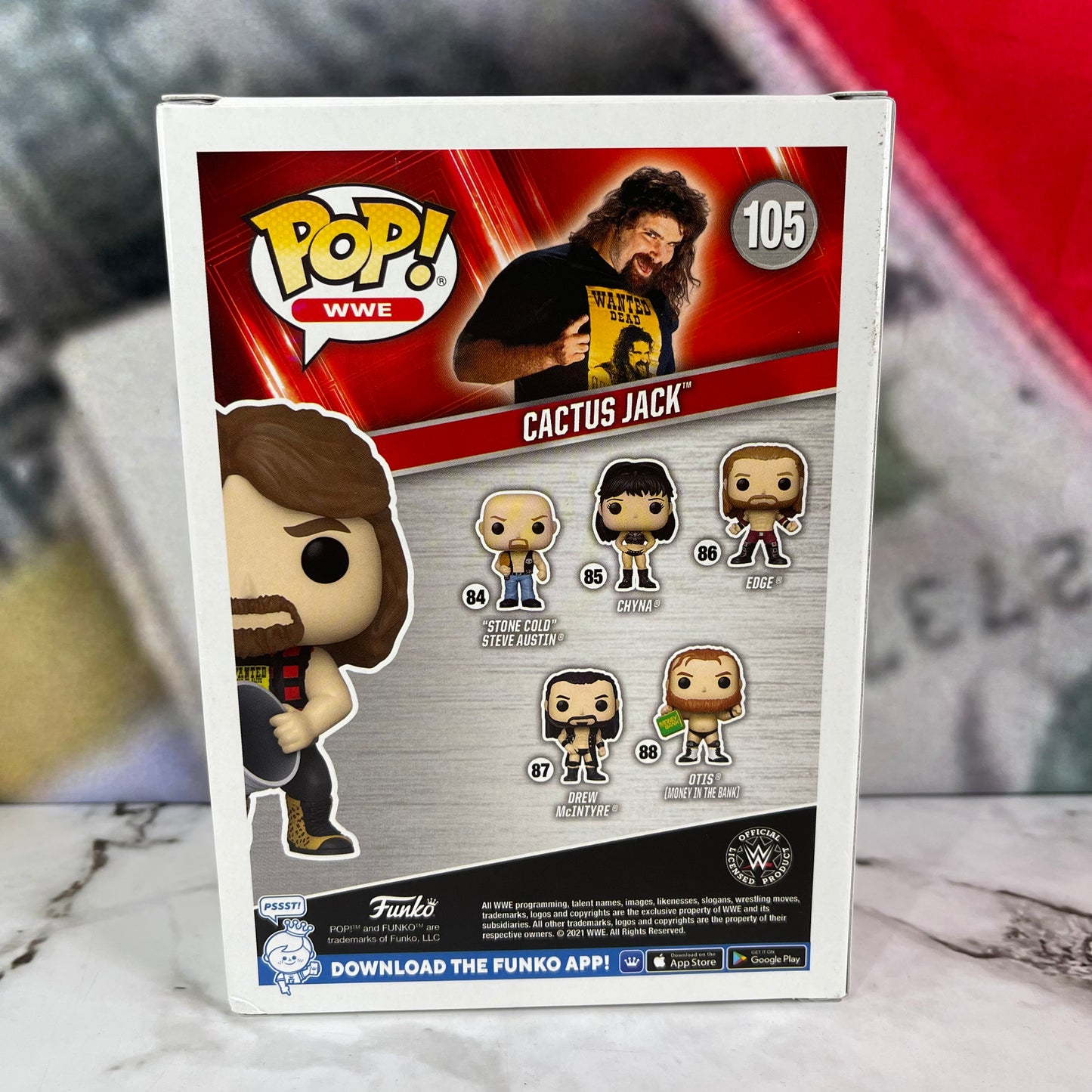 WWE Funko Pop! Cactus Jack (with Trash Can)(with Enamel Pin) #105